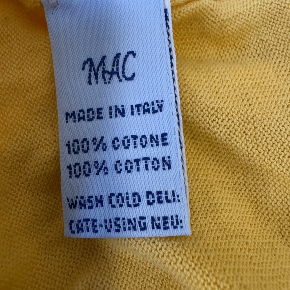 Malo 100% Cotton Yellow Button-Up Cardigan Sweater Sz M - Picture 6 of 14